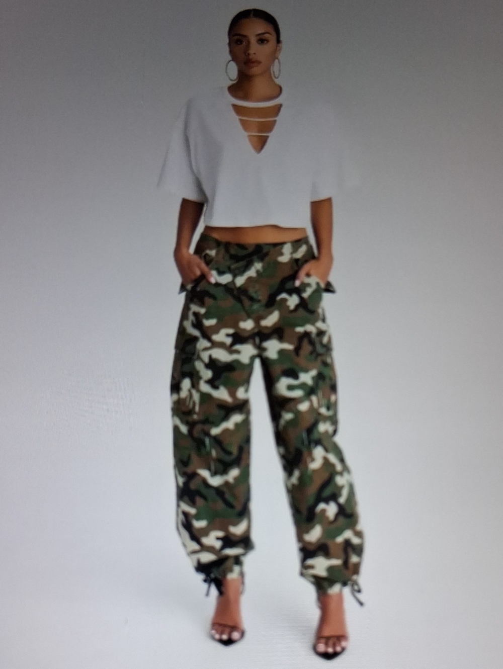 KBB By Kahlana Dark Camo Mid Rise Straight Leg The Cargo Jogger XL New With Tags